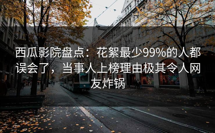 西瓜影院盘点：花絮最少99%的人都误会了，当事人上榜理由极其令人网友炸锅